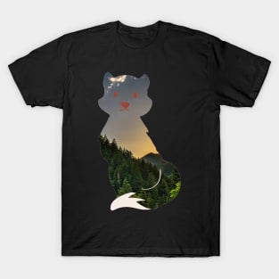 Mountain forest fox pattern - Nature T-Shirt